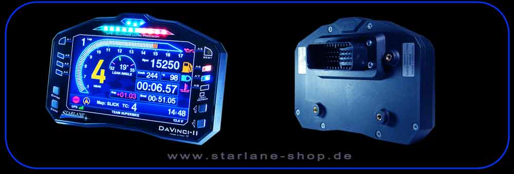 Ansicht DaVinci Dashboard für Motorräder