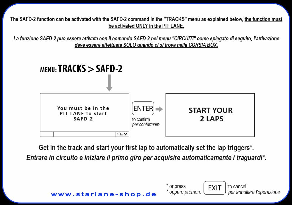 Automatischer Laptimer Modus, SFAD- "no Hand Modus"