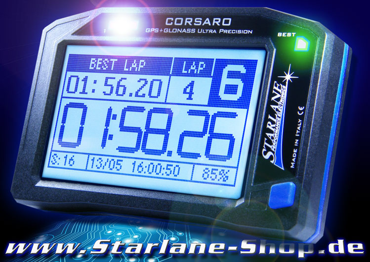 Kart Laptimer mit Datarecording für Go Kart und Pocket Bike. Nutze das extrem hochauflösende TWIN GPS für perfekte Satellitenansicht deiner Linie.