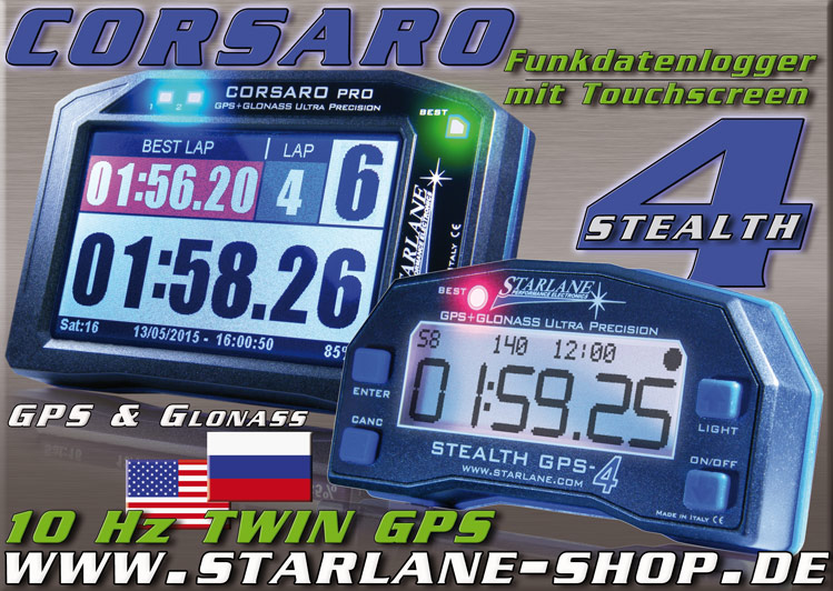 Datenerfassung mit dem GPS Laptimer CORSARO und STEALTH, Neu mit TWIN GPS