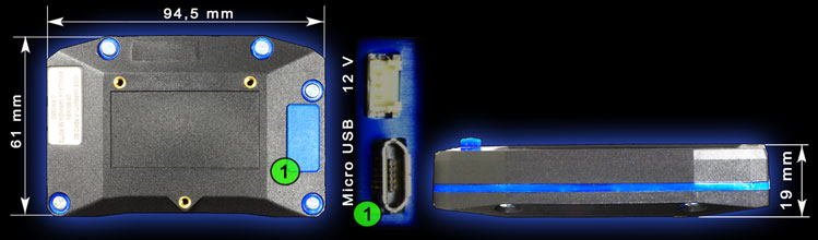 Abmaße Laptimer / Datenlogger CORSARO mit TWIN GPS