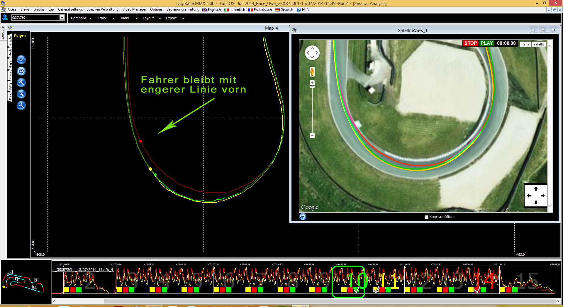 GPS Aufzeichnung LInienvergleich