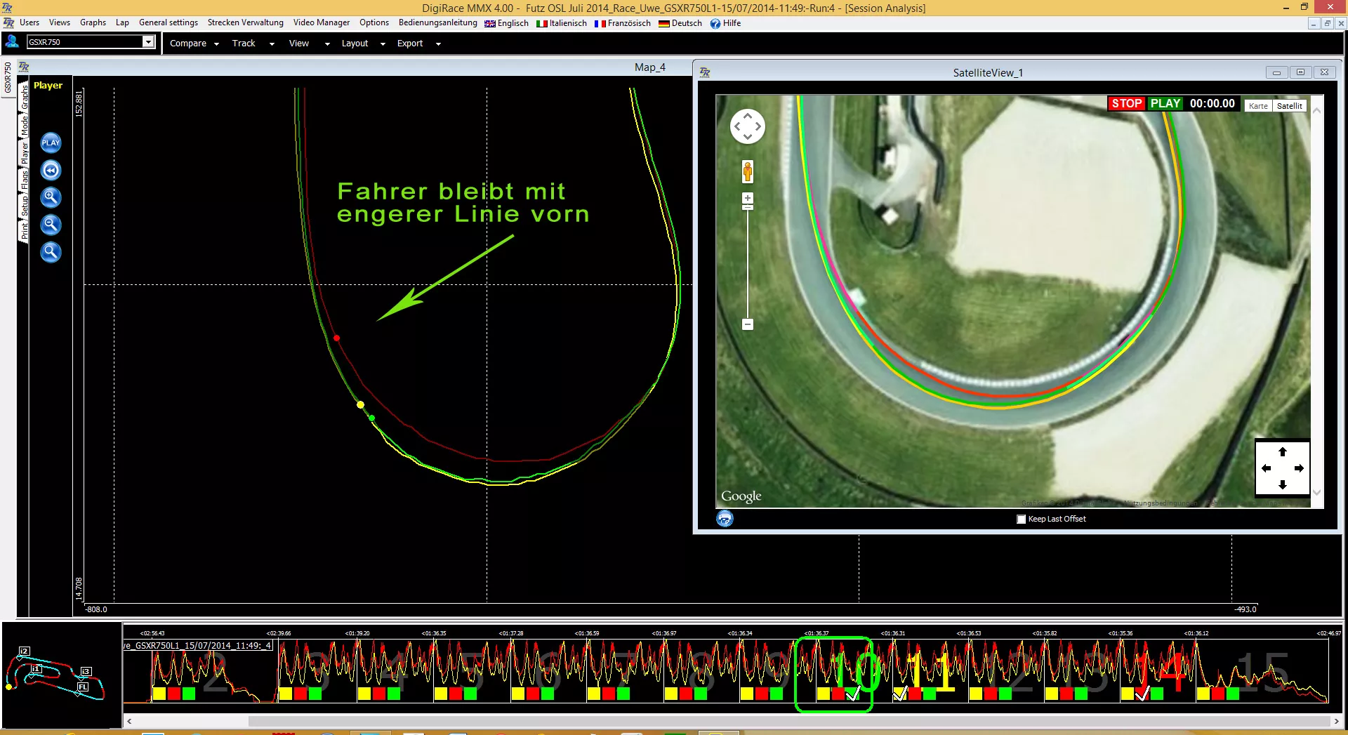 GPS Aufzeichnung LInienvergleich