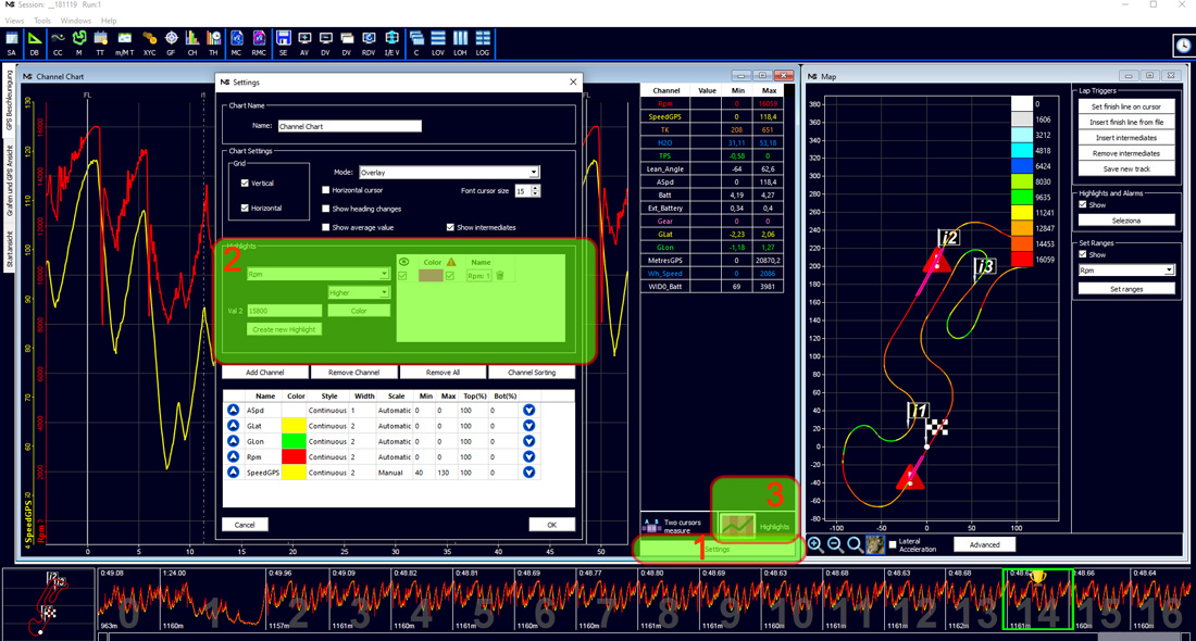Highlights und Alarme in der Datenanalyse definieren.
