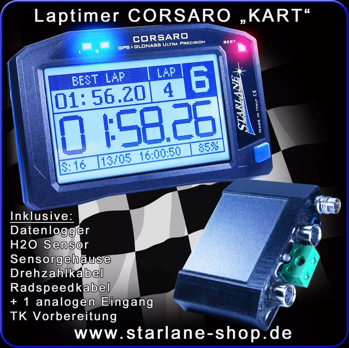 Kart Laptimer, Corsaro "Go-Kart" mit Datenlogger Kart Laptimer Corsaro "GoKart"