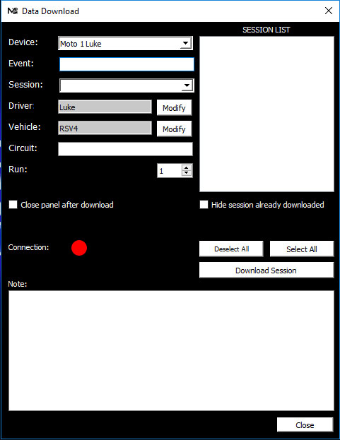 Session-Downloadfenster