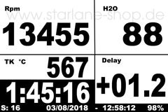 Display mit Zeiterfassung und Abgastemperaturanzeige