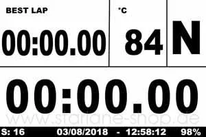 Im Vordergrund seteht die Zeiterfassung mit der besten Rundenzeit und Wassertemperatur Zeiterfassung mit Bester Runde