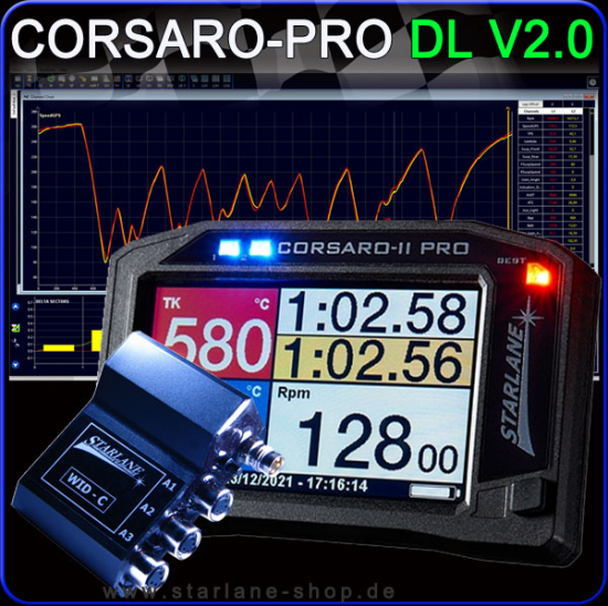 GPS Laptimer Corsaro PRO-DL V2.0, inkl. Datenlogger