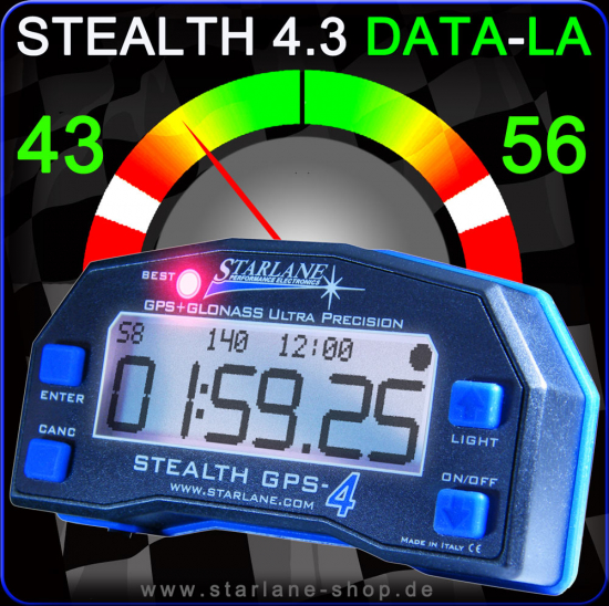 Kurvenschräglage mit GPS Laptimer STEALTH - DATA V4.3 Lean Angle