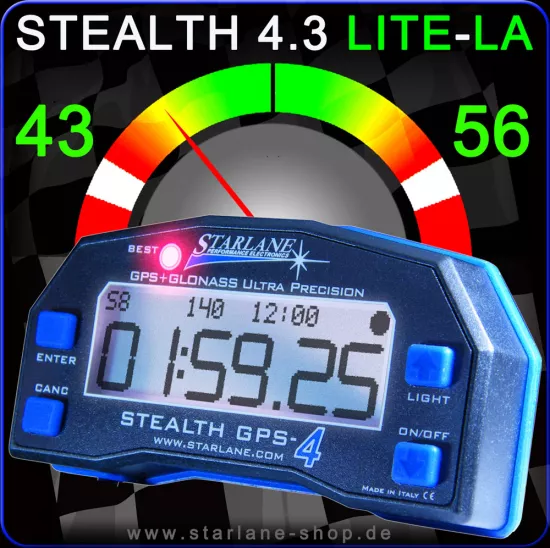 Laptimer STEALTH-4 "LITE" mit Schräglagenanzeige