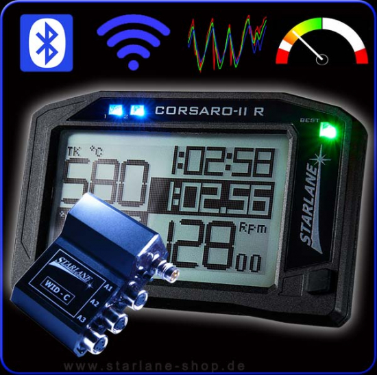 Laptimer Corsaro mit Kurvenschräglage