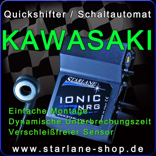 Quickshifter / Schaltautomat "IONIC" für Motorräder der Marke KAWASAKI, ZX10R, ZX6R, ZX636, Z750, Z1000 & Weitere...