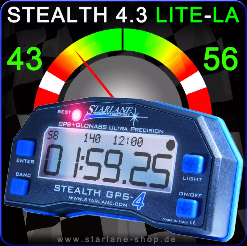 Laptimer STEALTH-4 "LITE" mit Schräglagenanzeige