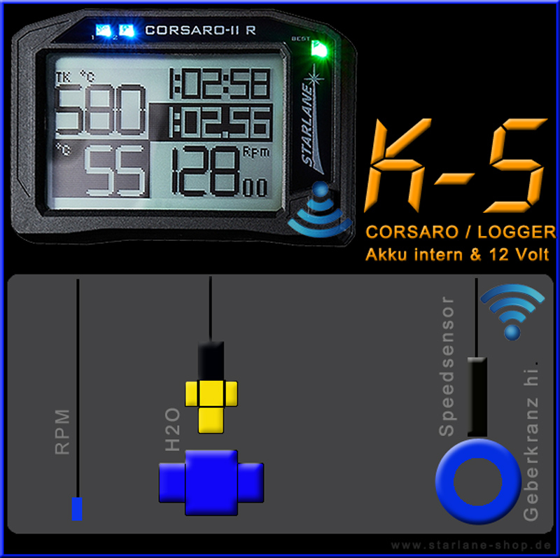 Go Kart Rundenzeiterfassung mit GPS Laptimer und RPM, H2O, Radspeed