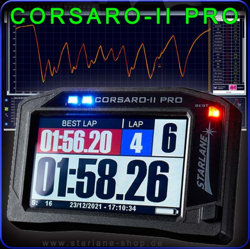 Laptimer Corsaro-Pro mit Schräglagenfunktion